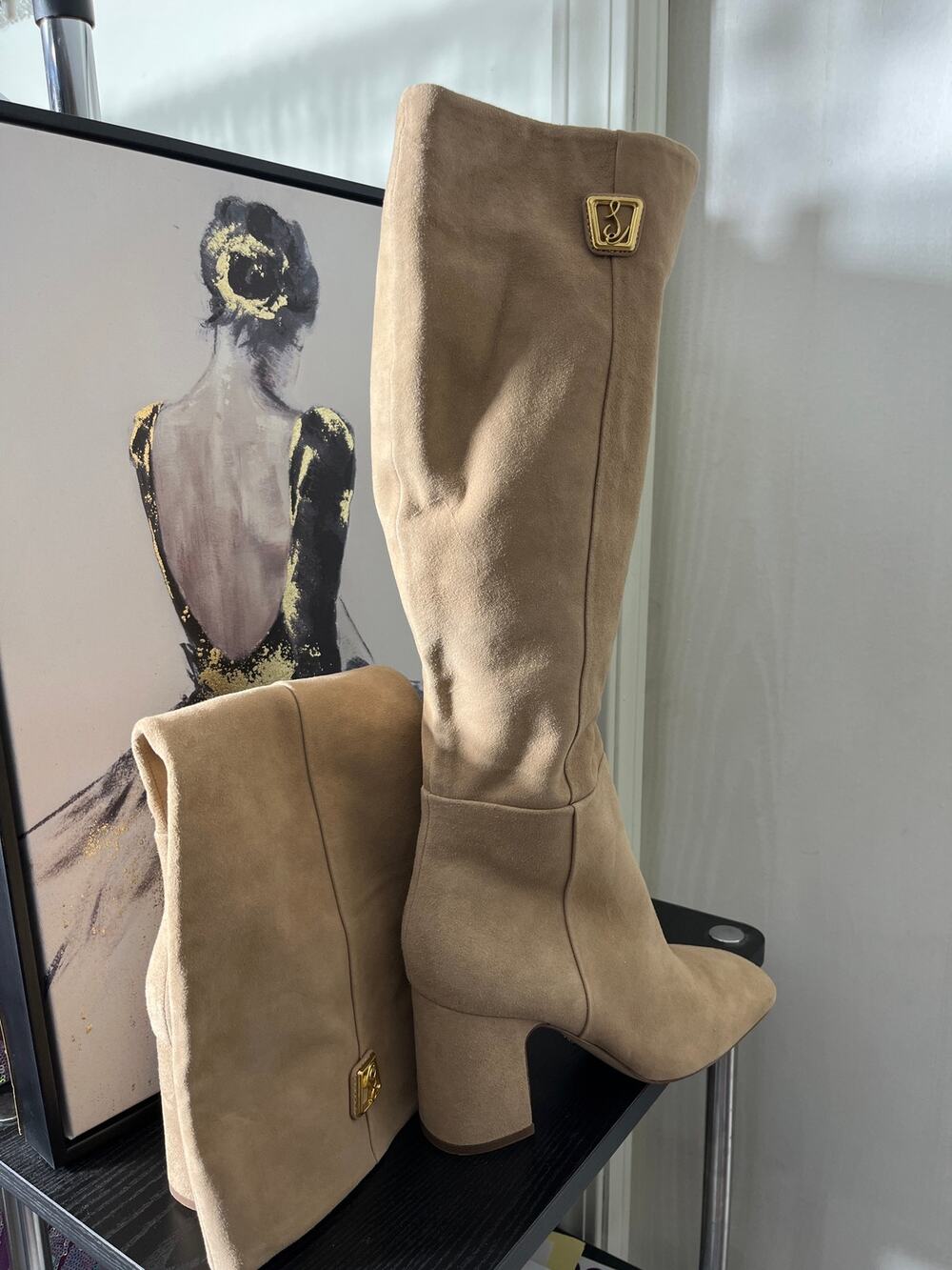 Sam Edelman block heel knee high boots